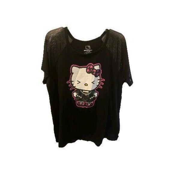 Hello Kitty Lightning Portrait Sanrio, Black T-Shirt, Size M - Picture 5 of 9